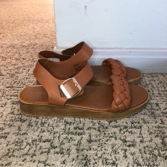 Steve Madden JDESTIND Tan Braided Strap & Adjustable Back Strap Size 5 - Picture 4 of 8